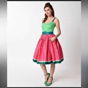 Collectif London XS Watermelon Dress with Pockets